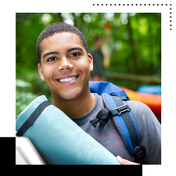 teen boy hiking